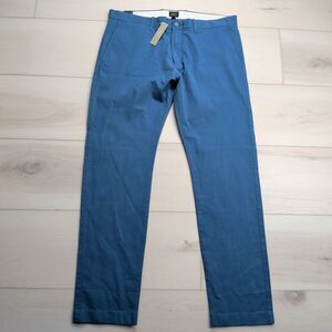 J. Crew Chino Pants Mens 36x32 Blue 484 Slim Stretch Straight Leg NEW NWT